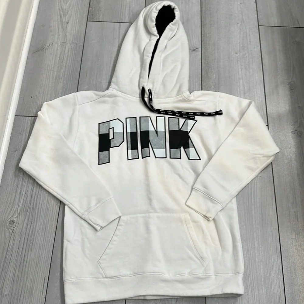 PINK Victoria’s Secret Plaid Pullover Sherpa Sweatshirt - Picture 2 of 7